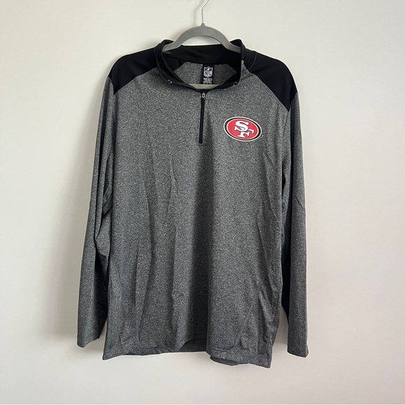 NFL Other - NFL San Francisco 49ers Quarter Zip Pullover Gray Black Long Sleeve Athletic L